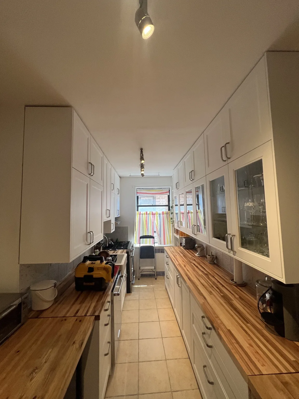 White Shaker Galley Kitchen