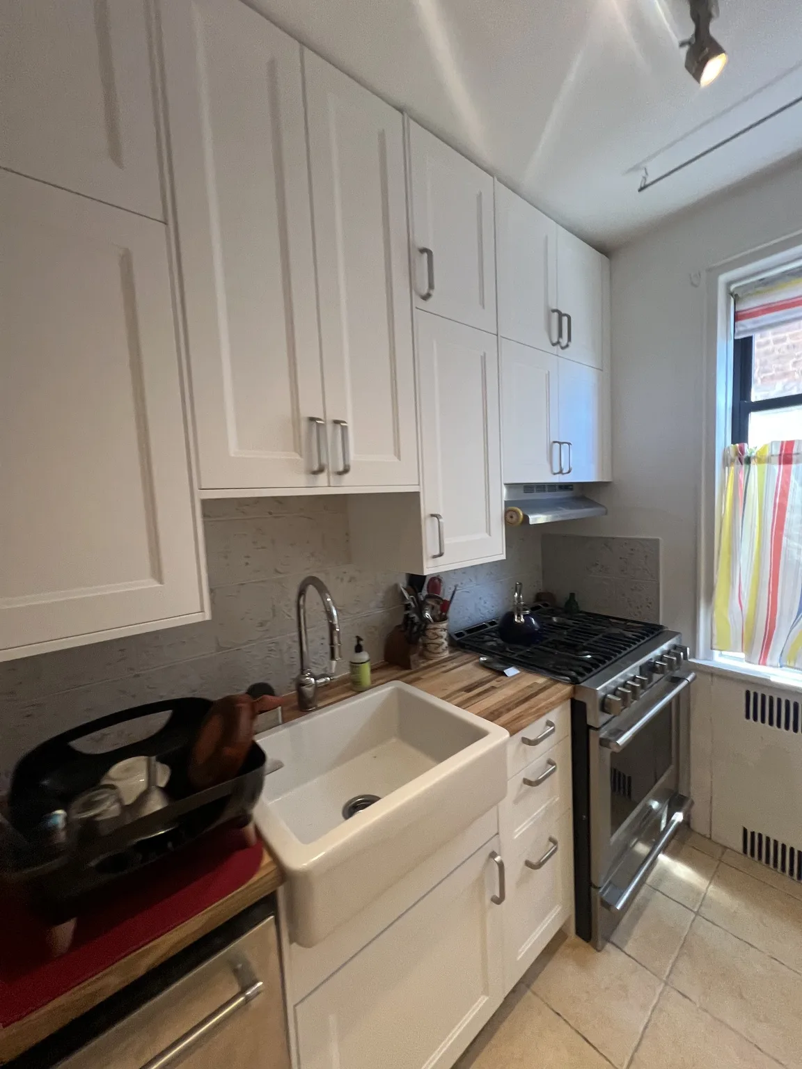 White Shaker Galley Kitchen