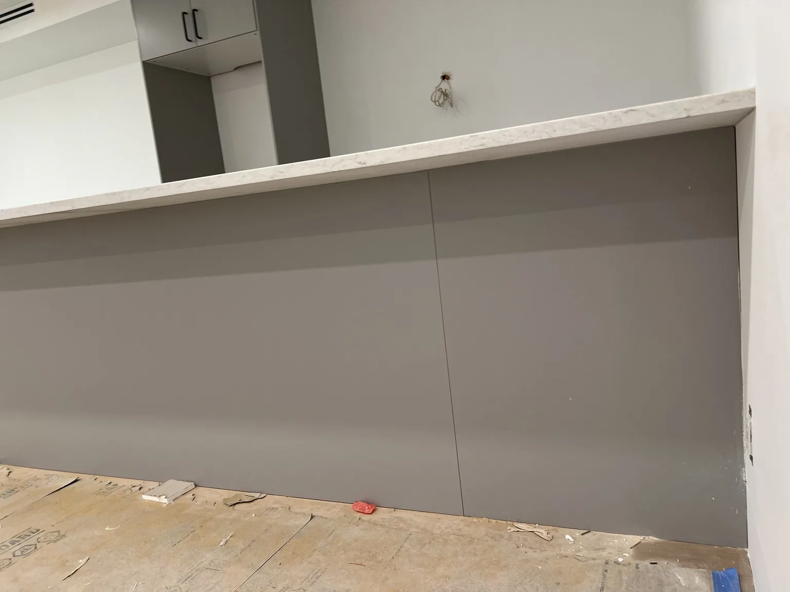Grey Base Cabinet Installation