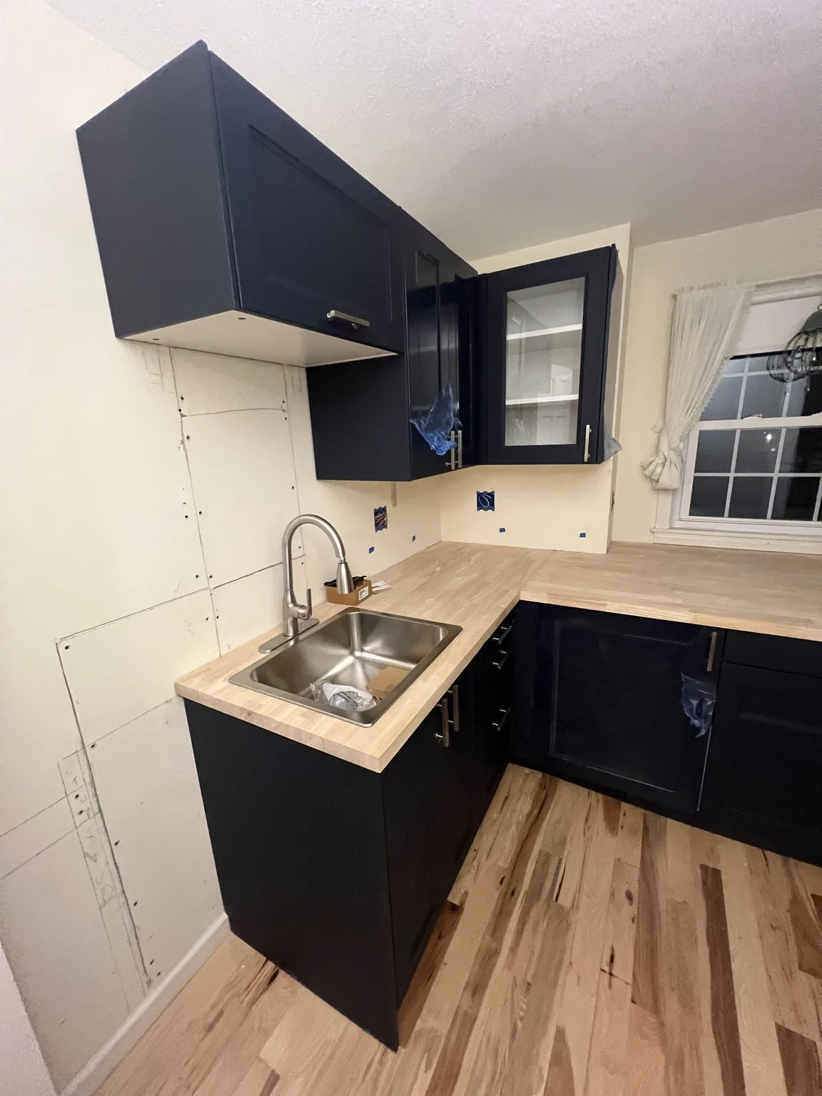 Navy Blue Kitchen Installation